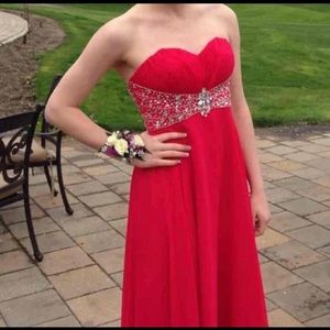 Long prom gown with jewels